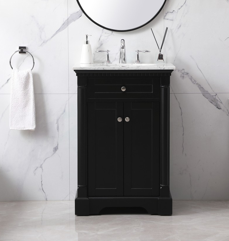 24 inch Single Bathroom Vanity set in Black