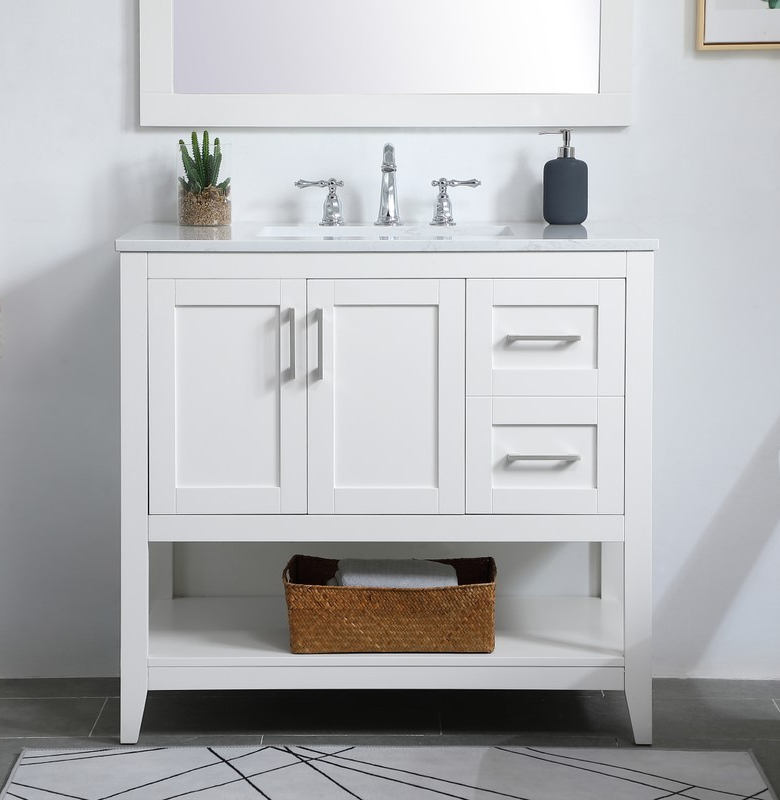 36 inch Modern Fitting Single Bathroom Vanity with Three Finishes Option and Backsplash Option