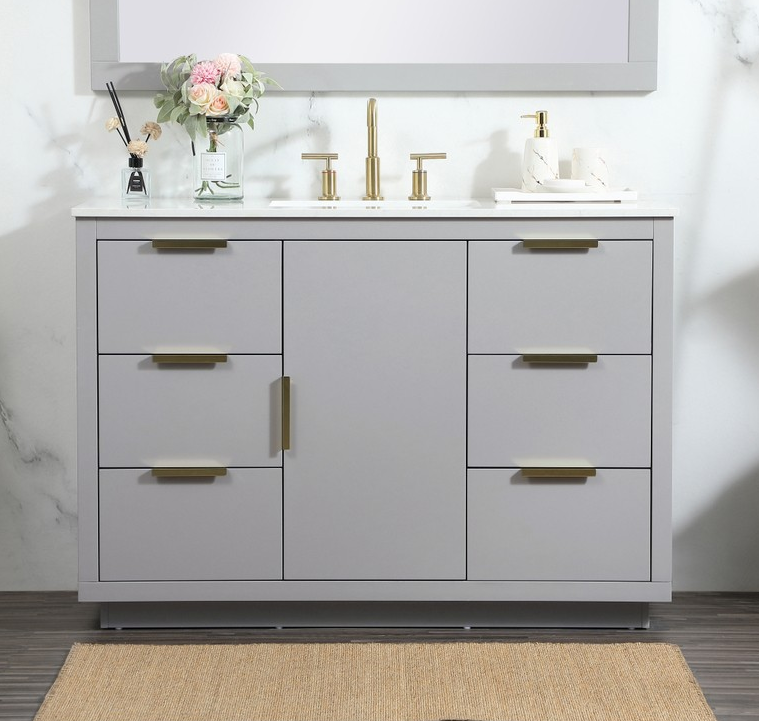 48 inch Single Bathroom Vanity with Three Finish Options and Backsplash Option