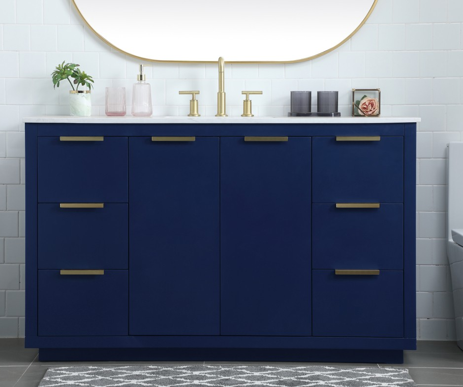 54 Inch Single Bathroom Vanity with Three Finish Options