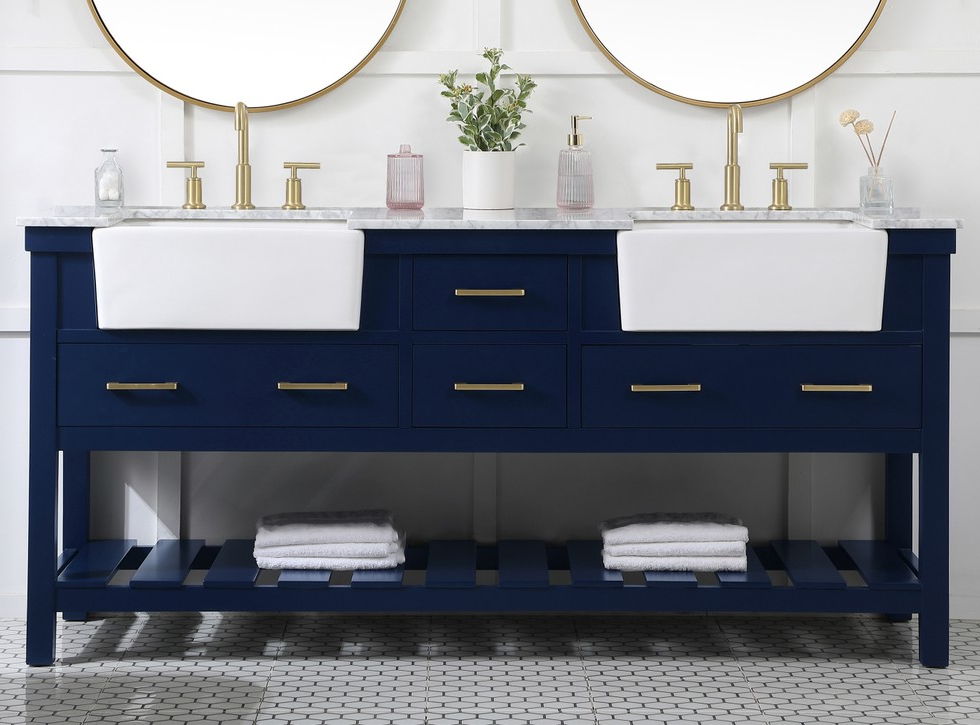 72 inch Double Bathroom Vanity with Three Finish Options