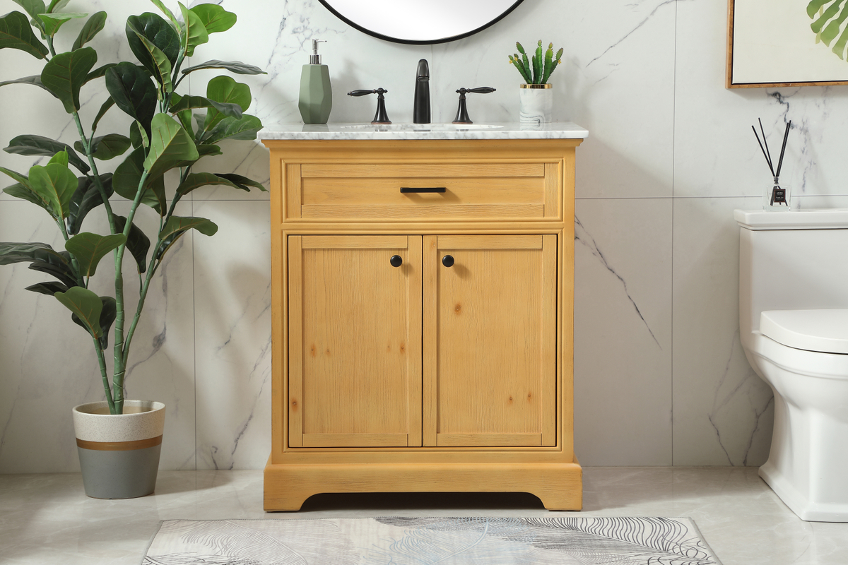 30 inch Modern Fitting Single bathroom Vanity in Natural Wood