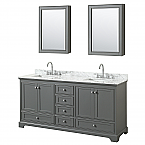 72 inch Double Sink Transitional Grey Finish Bathroom Vanity Set