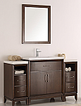 54" Antique Coffee Traditional Bathroom Vanity in Faucet Option