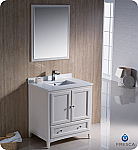 30" Antique White Traditional Bathroom Vanity with  Top, Sink, Faucet and Linen Cabinet Option