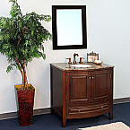 36 inch All wood Traditional Dark Walnut Bathroom Vanity