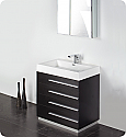 30" Black Modern Bathroom Vanity with Faucet, Medicine Cabinet and Linen Side Cabinet Option