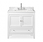 Adelina Collection 36" White Traditional with Carrara Marble Top