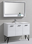 Modern Lux 48" High Gloss White Modern Bathroom Vanity w/ Quartz Countertop and Matching Mirror