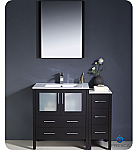 42" Espresso Modern Bathroom Vanity with Faucet and Linen Side Cabinet Option