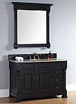 James Martin Brookfield Collection 48" Single Vanity with Drawers, Antique Black