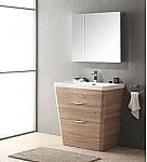 32 inch Modern Bathroom Vanity White Oak Finish 