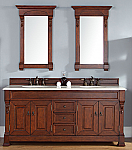 James Martin Brookfield Collection 72" Double Vanity, Warm Cherry