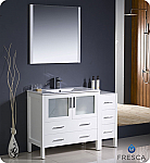 48" Modern Bathroom Vanity with Color, Faucet and Linen Side Cabinet Option