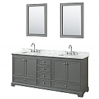 80 inch Double Sink Transitional Grey Finish Bathroom Vanity Set