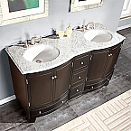 Accord Traditional 60 inch Double Bathroom Carrara White Marble Top