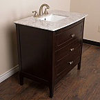 The Bella Collection 36" in Single Sink Vanity Wood Sable Walnut with Quartz Top Options