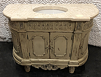 Handcarved 53" Antique Single sink Vanity with 2" Thick Italian Marble Top 