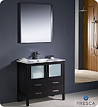 36" Espresso Modern Bathroom Vanity with Faucet and Linen Side Cabinet Option
