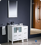 36" Modern Bathroom Vanity with Color, Faucet and Linen Side Cabinet
