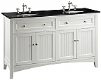 Adelina 60 inch Cottage White Double Sink Bathroom Vanity