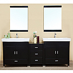 Bella 80 inch Black Finish Double Sink Bathroom Vanity Set