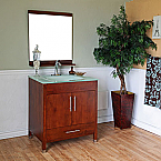 Bella 32 inch Walnut Finish Single Sink Bathroom Vanity