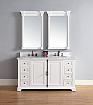 James Martin Providence Collection 60" Doulbe Vanity Cabinet, Bright White