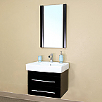 24.25" Single Wall Mount Style Sink Vanity-Wood with 3 Color Options