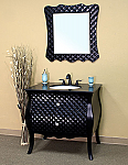 Bella 35 inch Black Bathroom Vanity Black Granite Countertop 