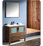 36" Walnut Modern Bathroom Vanity