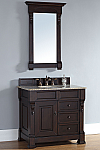 James Martin Brookfield Collection 36" Single Vanity with Drawers, Burnished Mahogany