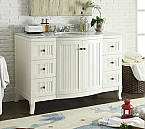 49 inch Adelina White Finish Bathroom Vanity Carrara Marble Top