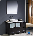 48" Modern Bathroom Vanity Vessel Sink with Color, Faucet and Linen Side Cabinet Options