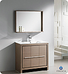 36 inch Modern Bathroom Vanity Grey Oak Finish
