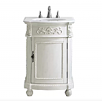 24" Adelina Antique Single Sink Bathroom Vanity in White Finish