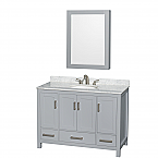 Sheffield 48" Single Bathroom Vanity in Gray with Countertop, Undermount Sink, and Mirror Options