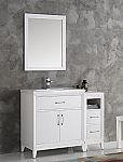 42" White Traditional Bathroom Vanity in Faucet Option