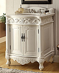 27 inch Adelina Antique Bathroom Vanity White Finish with Mirror option 